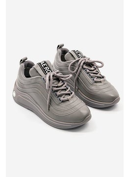 Buy Women Lace Up Casual Shoes, Grey in Saudi Arabia