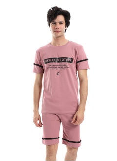 Buy Men's Pajama Set T-shirt Round Neck And Short in Egypt