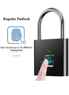 Buy Smart Digital Alarm Pad Fingerprint Lock/Smart Biometric Fingerprint Padlock Black in UAE