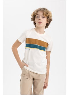 اشتري Boy Regular Fit Crew Neck Knitted Short Sleeve T-Shirt في مصر