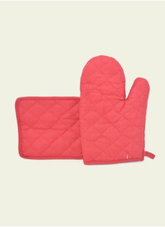 Buy 2-Piece Cotton Oven Pad & Gloves 28x17cm in Saudi Arabia