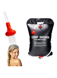 Buy Camping portable solar shower bag, 5 gallons/20 liters, with on/off shower head, suitable for camping, beach swimming, outdoor travel, camping accessories in UAE