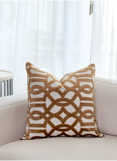 Buy Theo Tan Square Cotton Cushion in UAE