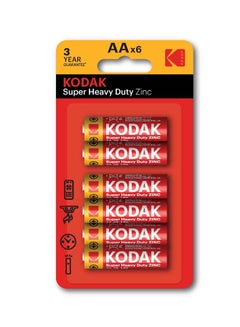 Buy Kodak Super Heavy Duty Zinc AA Batteries - 6 Pcs in UAE
