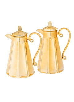 Buy Thermos Set Two Pieces for Tea and Coffee Gold in Saudi Arabia