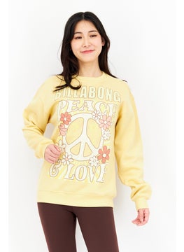 اشتري Women Crew Neck Long Sleeve Printed Sweatshirt, Yellow في الامارات