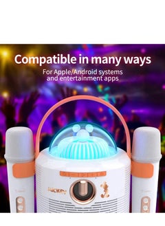 Buy Disney Mickey Mouse Microphone Bluetooth Speaker Large Volume Karaoke Audio Household Outdoor Large Capacity Subwoofer with 2 Intelligent Microphone in UAE