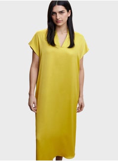 Buy V-Neck Side Slit Dress in UAE