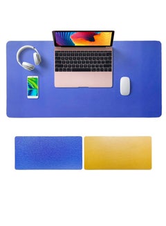Buy Mouse Pad Large Leather Computer Desk Pad Office Desk Mat Extended Gaming Mouse Pad Non-Slip Waterproof Dual-Side Use Desk Mat Protector 80cm x 40cm (Blue/Yellow) in UAE