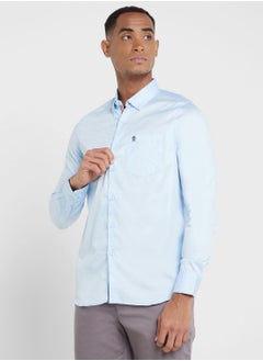 Buy Thomas Scott Men Blue Regular Fit Relaxed Cotton Casual Sustainable Shirt in Saudi Arabia