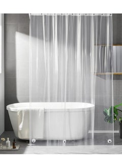 اشتري arabest Clear Shower Curtain Liner, PEVA Waterproof Lightweight Shower Curtain Liner Heavy Duty Plastic Shower Curtain with 3 Magnets and 12 Anti-Rust Metal Grommets for Bathroom (180 x 180cm) في الامارات