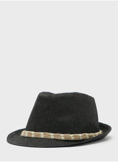 Buy Weave Detail Fedora Hat in UAE