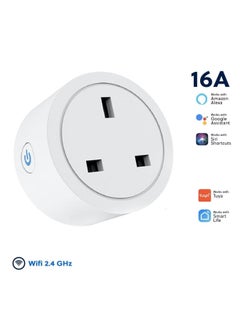 اشتري 16A Smart Wifi Plug, Smart Plugs that Work with Tuya, Smart Life, Alexa, Google Home, WIFI Smart Socket with WiFi Remote Control and Timer Function, 2.4GHz Wi-Fi Only في الامارات