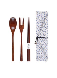 Buy Wooden Spoon Chopsticks Fork Sets Dinnerware Combinations Chopsticks and Spoons Fork Set in UAE