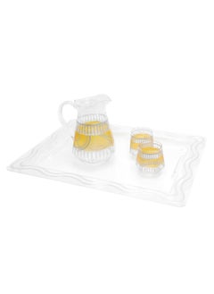 اشتري Acrylic Tray, Clear Tray, Acrylic Serving Tray with Handles for Ottoman, Coffee, Appetizer, Breakfast (Clear) في الامارات