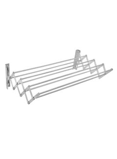 Buy Foldable clothes rack, suitable for small spaces, 100 cm, silver, made of stainless steel in Egypt