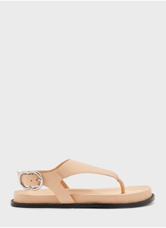 Buy Nat Ankle Strap Flat Sandals in UAE