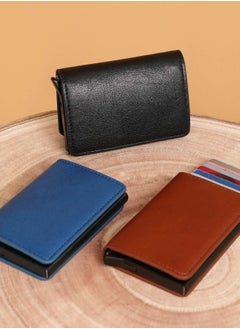 Buy Men's wallet with anti-theft protection - Brown in UAE