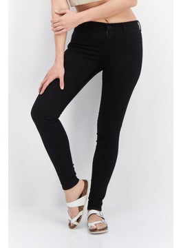 Buy Women Super Skinny Fit Solid Stretchable Jeans, Black in Saudi Arabia