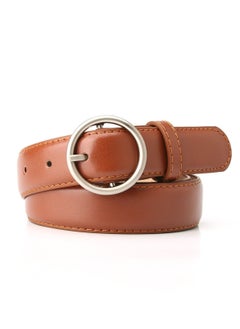 اشتري Ladies Belt Of Casual Pu Leather Jeans With Round Button Decoration 105cm في الامارات