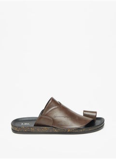 Buy Men Solid Slip-On Arabic Sandals with Toe Loop in Saudi Arabia