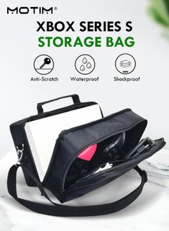 Buy For X Box Series S Travel Bag Carry Case Storage for X-Box Series S Console Carrying Bag Protective Handbag Waterproof Shockproof Adjustable Handle Bag for Headset Gaming Accessories Black in UAE