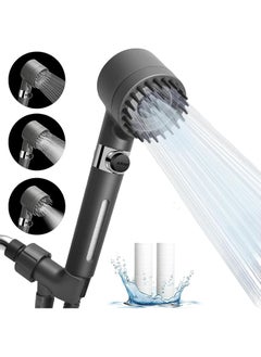 Buy High Pressure Shower Head,Massage Shower Head,3 In 1 Detachable Showerhead Set,3 Modes Hand Held Showerhead Set With Filter, Hose And Bracket&On Off Switch in UAE