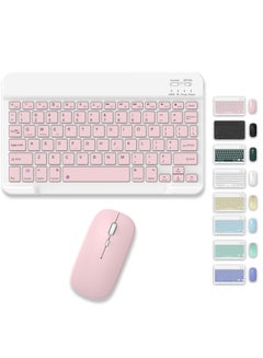Buy Set of Rechargeable Bluetooth Keyboard and Mouse - Portable Wireless Mouse/Keyboard Set - Android/iOS/Windows - Smart Phone/Tablet/PC - iPhone iPad Pro Air Mini, iPad OS/iOS (PINK) in UAE