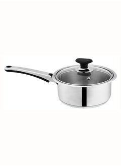 اشتري SONEX Mega Stainless Steel Sauce Pan, 18 cm (2 Ltr) with Glass Lid – Ergonomic Cool Handle, Sandwich Bottom, Sleek Modern Appearance, Ideal for Sauces, Soups & More في الامارات