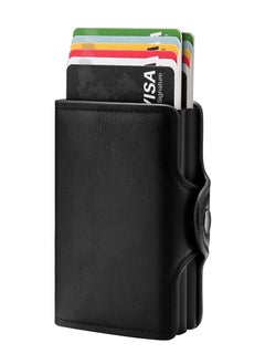 اشتري Credit Card Holder for Men Automatic PU Leather Black في السعودية