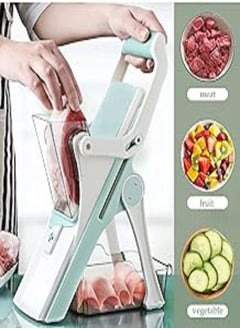 اشتري Mandolin Julienne Slicer with Cleaning Brush, Safe Cutter for Vegetables, Fruits, Potatoes, Onions, French Fries and Cheese في مصر