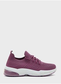 Buy Textured Knit Lace Up Comfort Shoe in Saudi Arabia