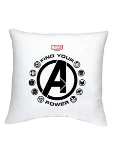 Buy Square pillow with "Marvel logo" print, white, size 40x40 cm in Saudi Arabia