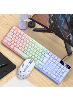 Buy GTX300 Gaming Keyboard and Mouse Set with Colorful Backlight GTX350 white suit in Saudi Arabia