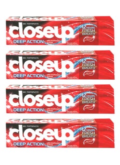 اشتري Pack Of 4 Deep Action Toothpaste Hot Red 123ml في السعودية