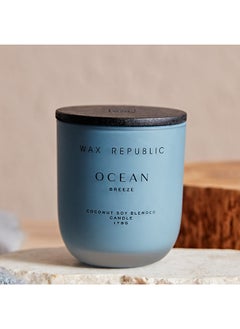 Buy Oceanic Premium Ocean Breeze Frosted Jar Candle with Lid 179 gm in UAE