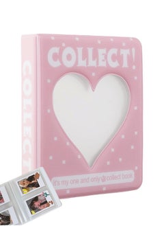 اشتري 3 Inch Mini Kpop Photo Album with 128 Pockets, Heart Hollow Design, Super Kawaii Photocard Holder Binder for Business Card DIY Collection (Pink) في الامارات