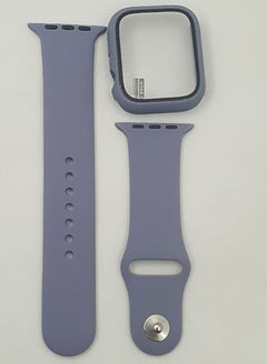 اشتري Apple Watch Series 7 (41mm) Cover With Screen Protector & Silicon Strap Replacement - Granney Grey في مصر