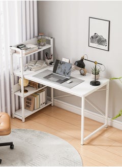 Buy Home Table with Storage Shelves Modern Simple Study Writing Table PC Desks 120×55×72cm in Saudi Arabia