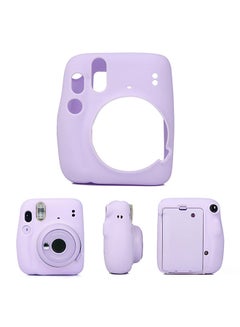 Buy Case for Fujifilm Instax Mini 11 Case Soft Silicone Instant Camera Cover with Adjustable Strap-Purple in UAE