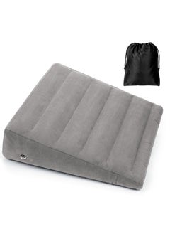 Buy Inflatable Wedge Pillow for Sleeping, Portable Travel Wedge Pillow for Sitting in Bed, Inflatable Wedge Pillows for Travel, Blow Up Wedge Pillow Under The Knee Pillow Light Grey 60x55x18cm in UAE