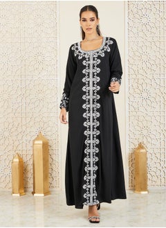 Buy Embroidered Panel A-Line Jalabiya in Saudi Arabia