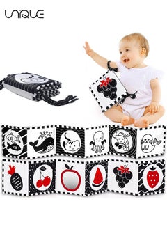 اشتري Baby Toys 0-6 Months, Black and White High Contrast Sensory, Three-Dimensional Can Be Bitten Tear Not Rotten Paper 0-3 Years Old Newborn في الامارات