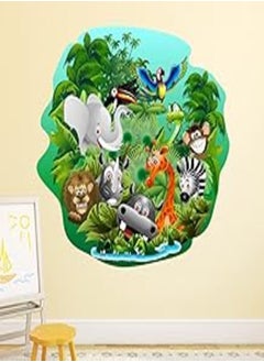 Buy Decorative kids room sticker - Jungle animals in celebration (60x60cm) in Egypt