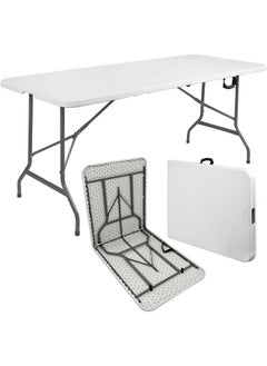 اشتري Elegant modern design and multi-functionality with a folding table in white color with dimensions of 180 x 70 cm في السعودية