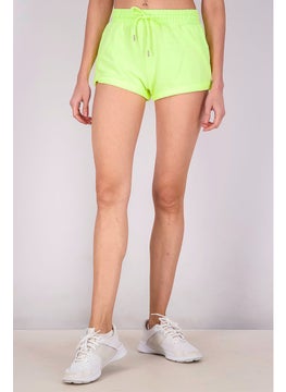 Buy Women Solid Basic Shorts, Neon Lime Green in Saudi Arabia