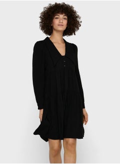 Buy Pleated Puff Sleeve Dress in Saudi Arabia