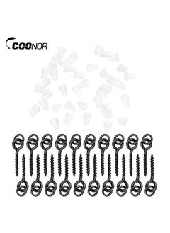 اشتري 20pcs Threaded Boilie Bait Screws 40pcs Fishing Hook Stop Hook Boilies Stopper Fishing Hook Block Beads Carp Fishing Terminal Tackle في الامارات