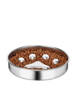 Buy Slow Feeder Dog Bowls 304 Stainless Steel, Metal Food Bowls, Water Bowl for Small & Medium Sized Dogs, Fun Bloat Stop Pet Fast Eaters, Slows Down Pets Eating in Saudi Arabia