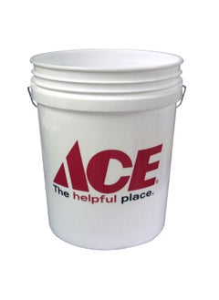 Buy Durable Plastic Long-Lasting Open-Top Bucket White 5 gallon 1147461 in Saudi Arabia